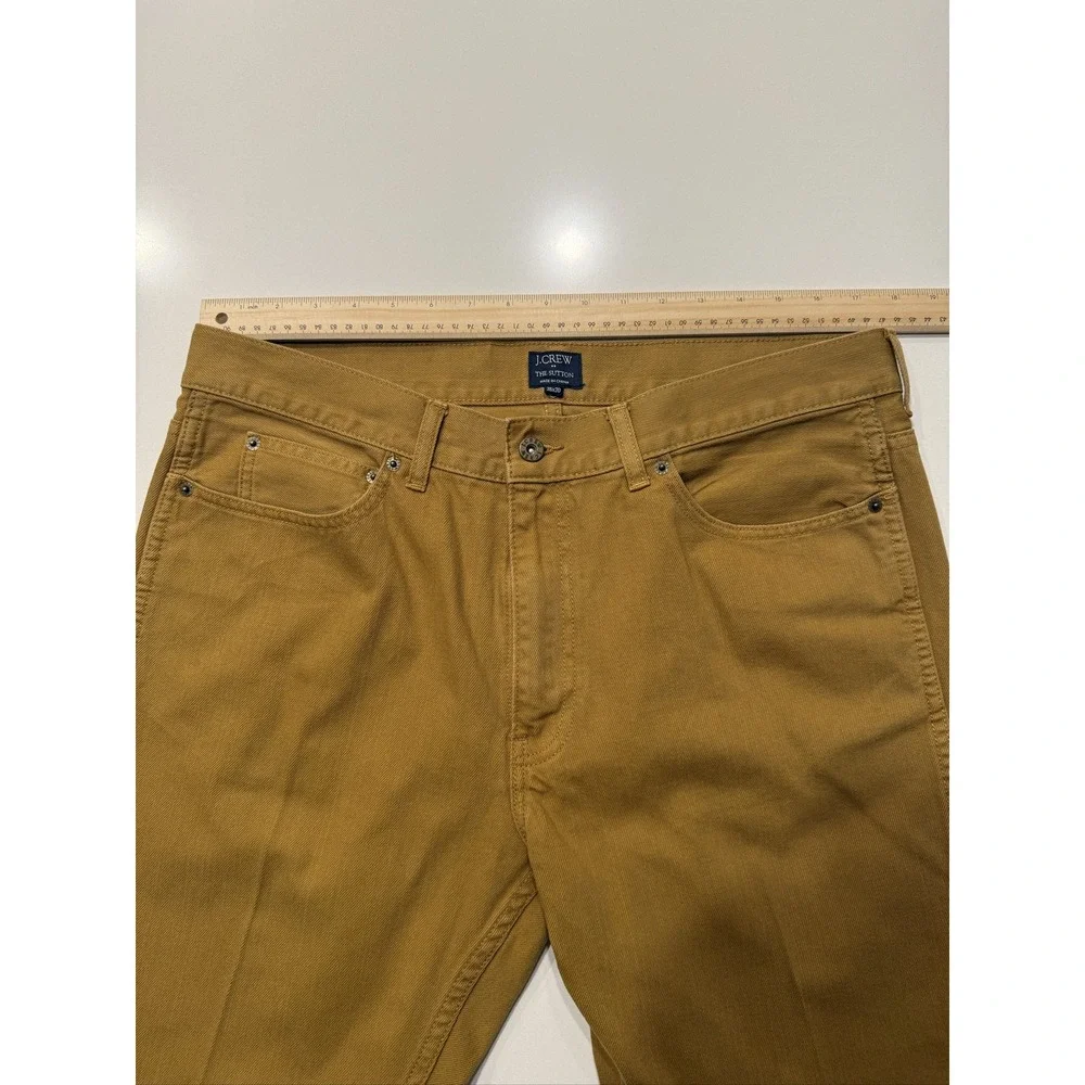 J.Crew The Sutton A8933 Pants Mens 36x30 Mustard Yellow Cotton Trousers